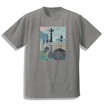 Amazon.co.jp: Tシャツ 川瀬巴水 Square2 【世界の名画】 日本橋